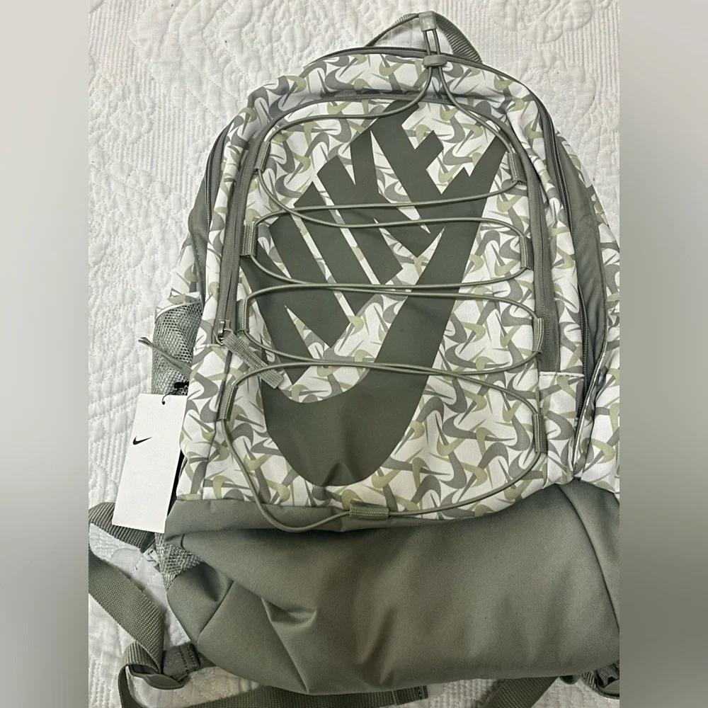 Nike Hayward Olive & White Swoosh Pattern Backpack FZ2520-121 Streetwear NWT